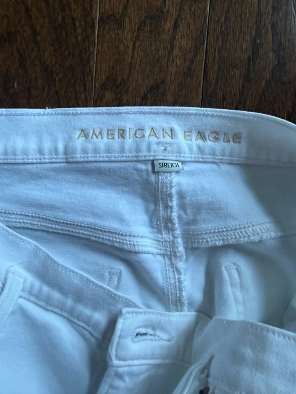 American Eagle Outfitters White Denim Shorts baggy Bermuda size 12